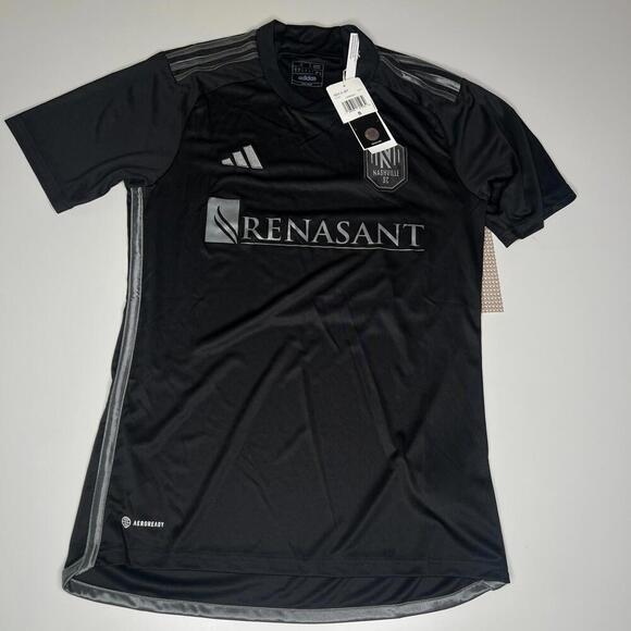 Adidas Nashville SC Away Soccer Jersey 2022/23 Black Renasant MLS IC9620 Men’s S - Picture 1 of 8